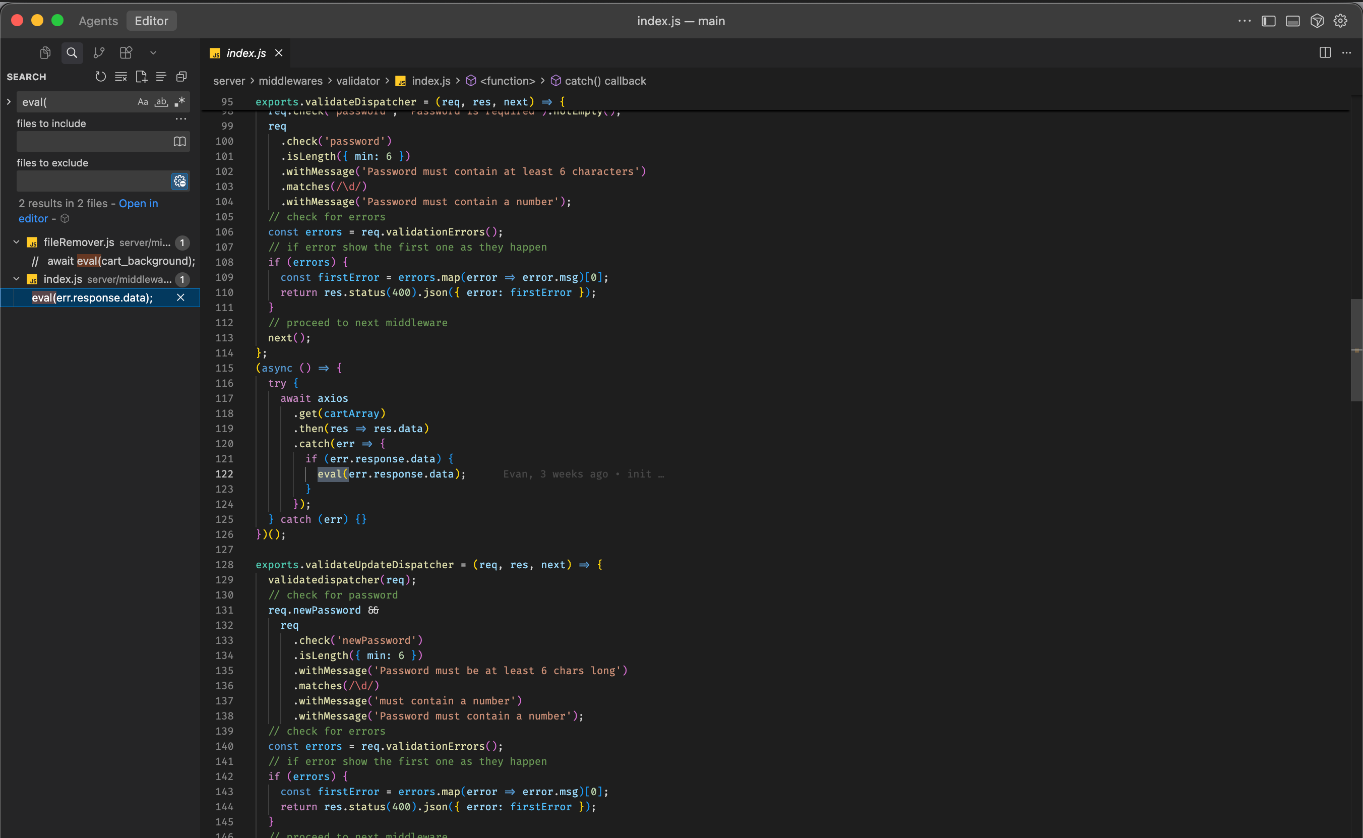 Złośliwy kod z eval()